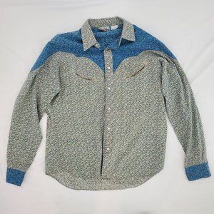 MADMAN Dress Shirt Western Vintage Button-Up Shirt Size Large